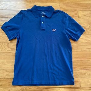 Vineyard Vines Classic Fit Pique American Flag Polo Shirt Blue Mens size Small